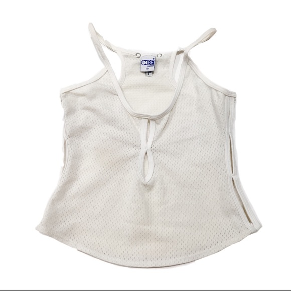 bluefish Tops - "BLUEFISH" vintage white sports tank